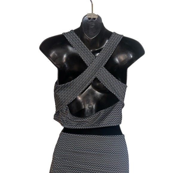 Albion High Waisted Ruched 2 piece Set Black Dashed Print Size XXL Swimsuit - Picture 9 of 12